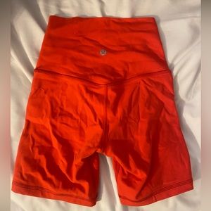 LULULEMON ALIGN HIGH RISE 6 INCH BIKER SHORT IN CARNATION RED SIZE 2